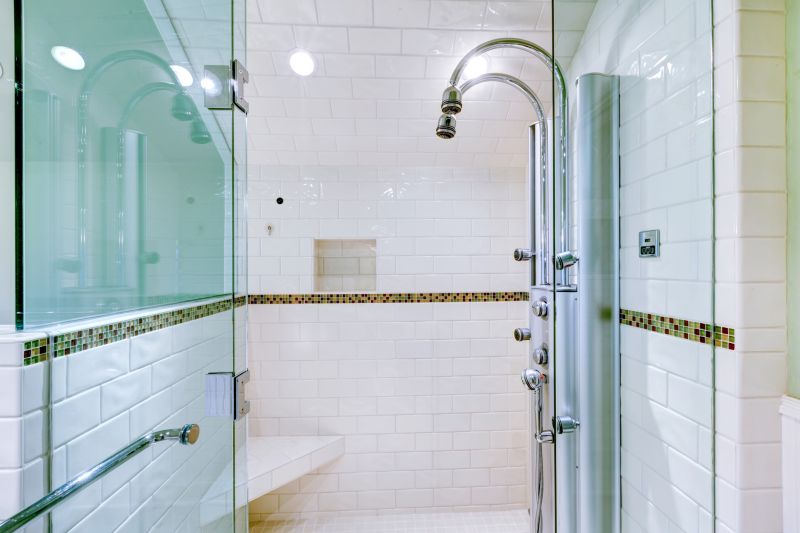 Elegant Shower with Mosaic Tiles