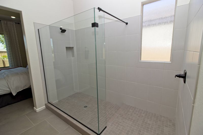 Corner Shower with Glass Doors